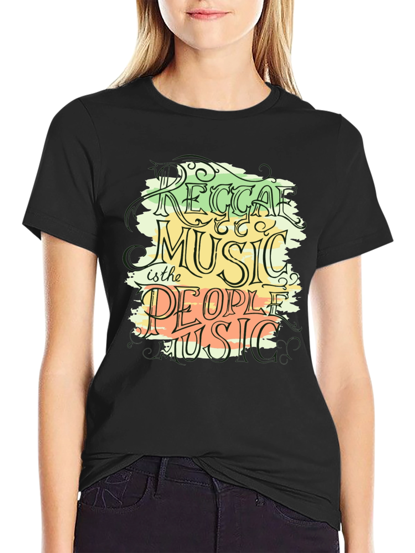Reggae Music Graphic Black T-Shirt