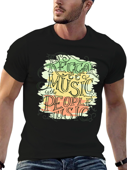 Reggae Music Graphic Black T-Shirt