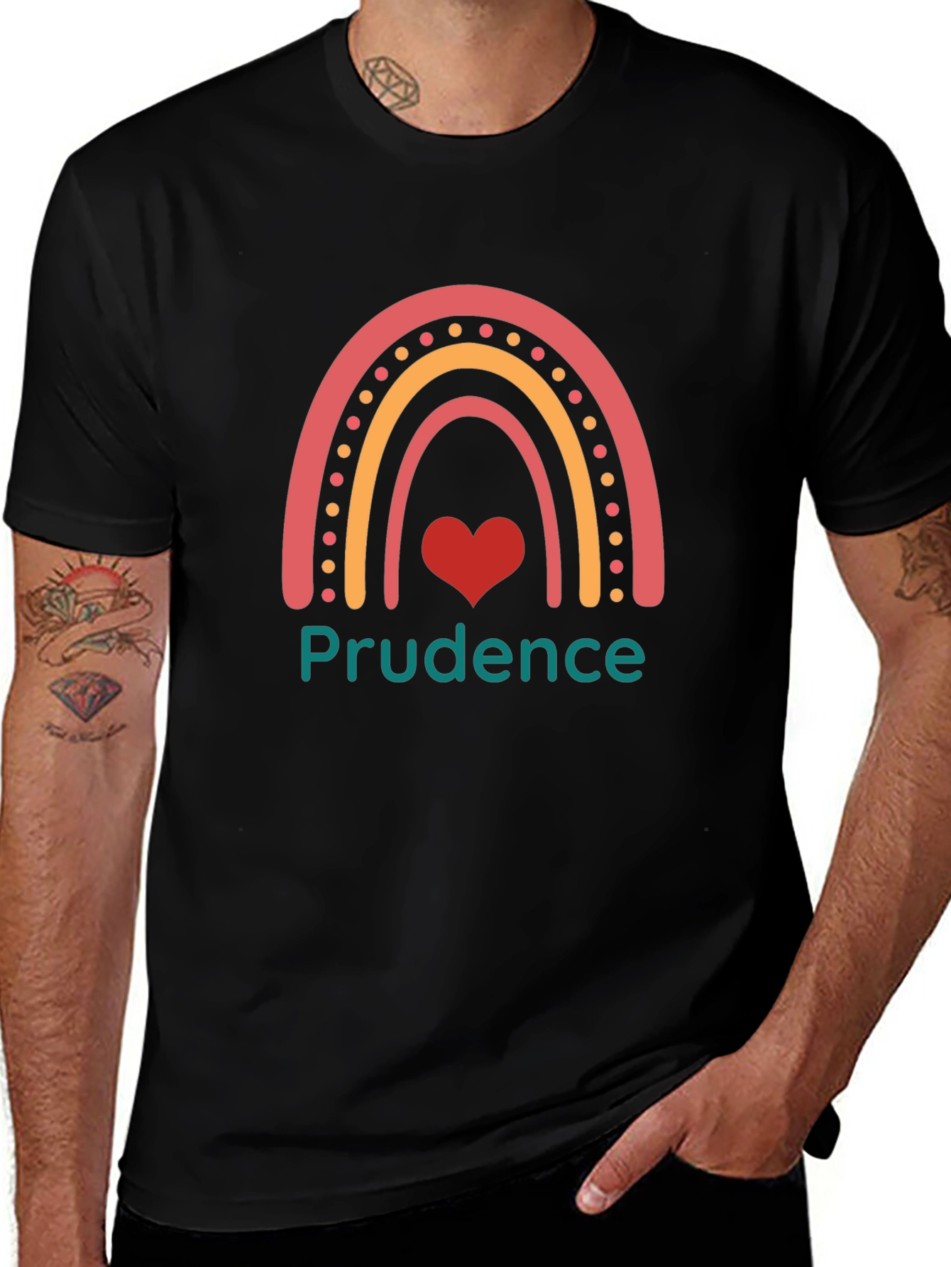 Prudence Rainbow Heart Graphic Tee