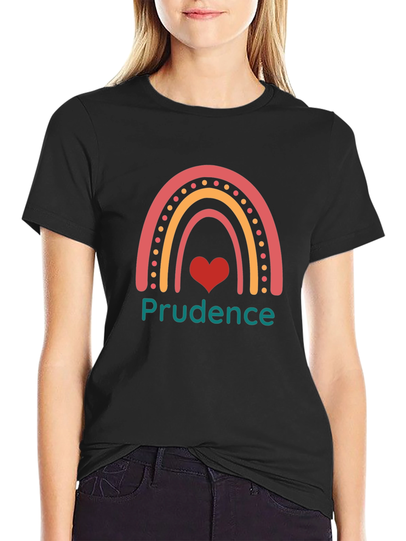 Prudence Rainbow Heart Graphic Tee