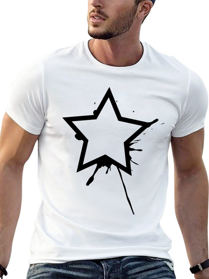 Black Star Graphic Tee - Trendy Casual Top