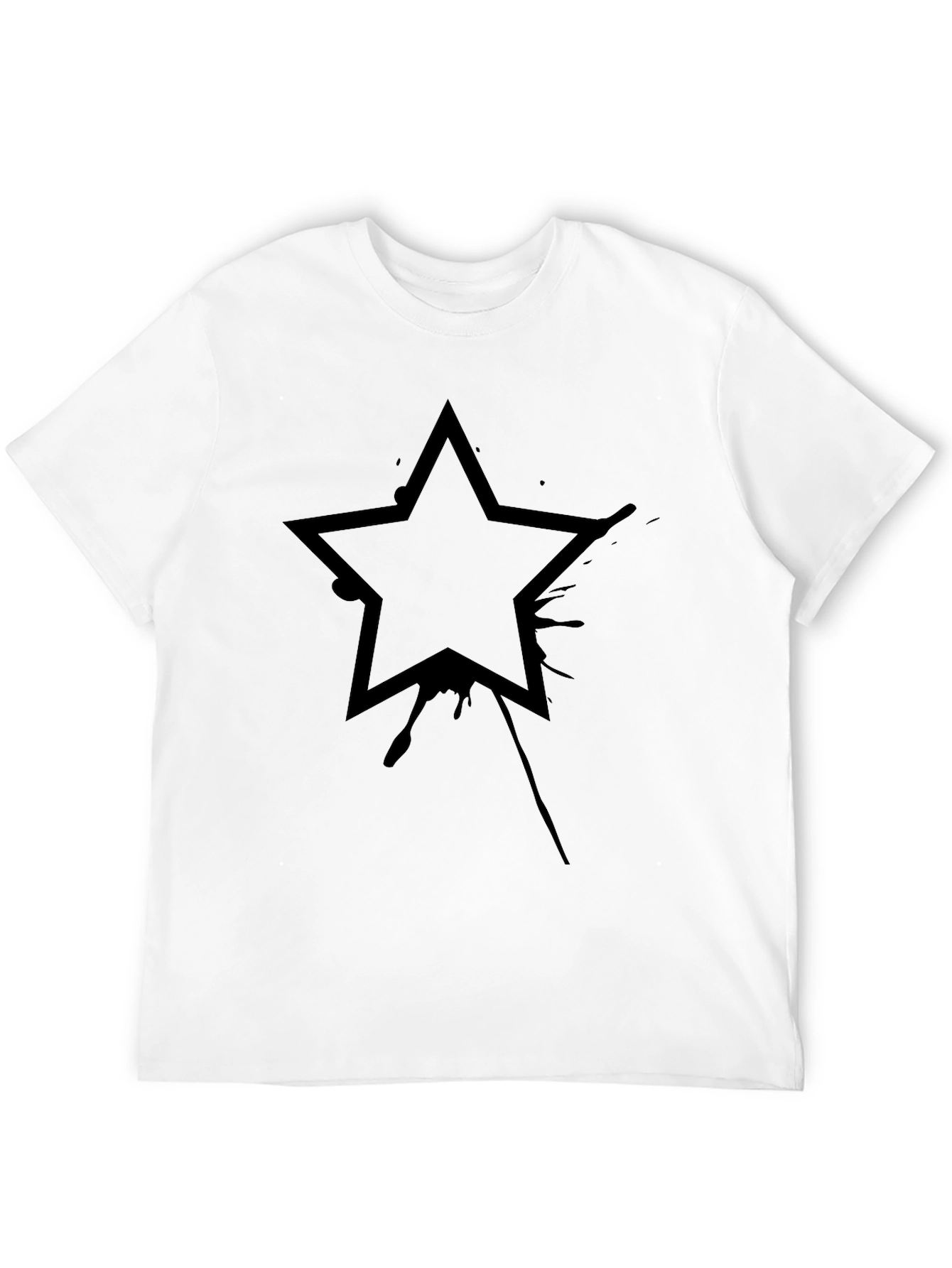 Black Star Graphic Tee - Trendy Casual Top