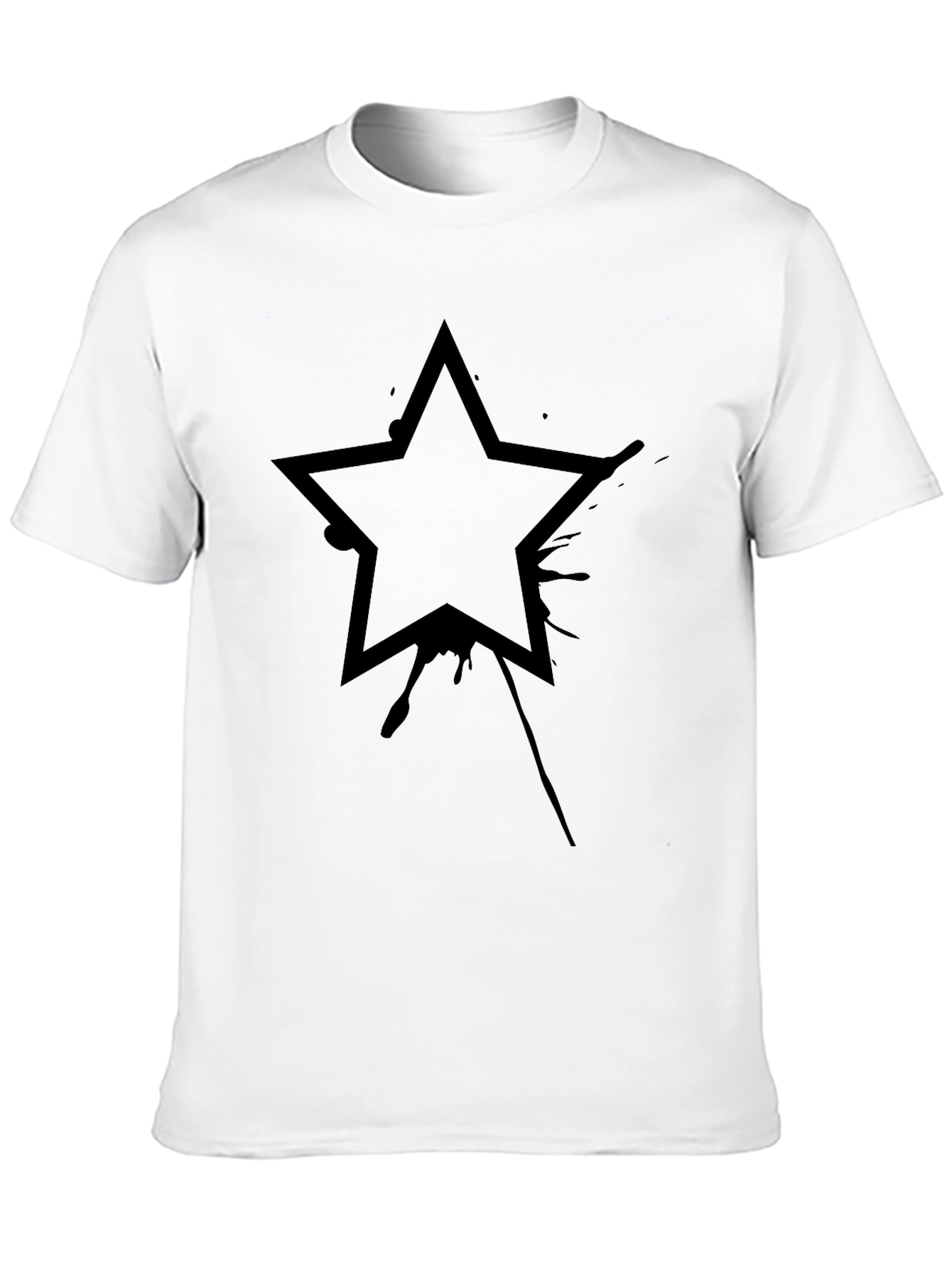 Black Star Graphic Tee - Trendy Casual Top
