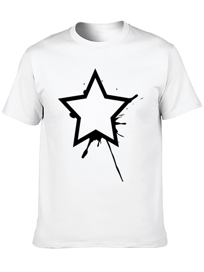 Black Star Graphic Tee - Trendy Casual Top