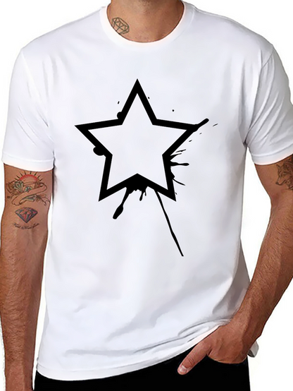 Black Star Graphic Tee - Trendy Casual Top