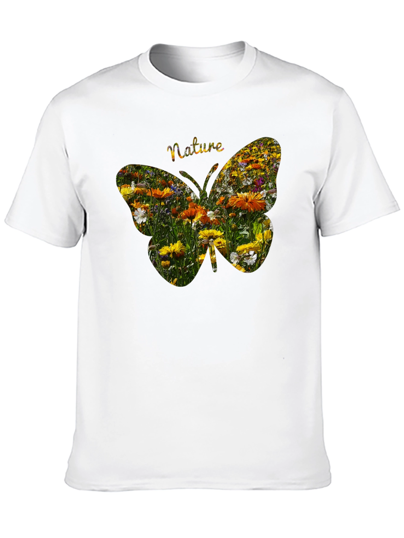 Nature Butterfly Graphic Tee - Black