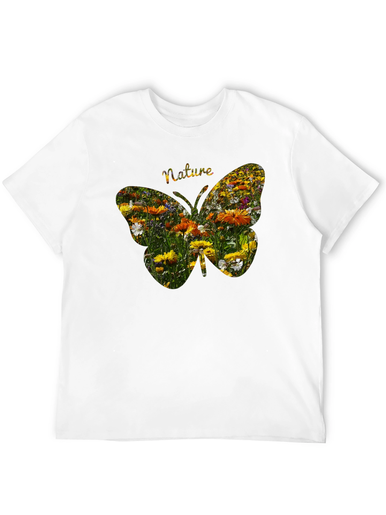 Nature Butterfly Graphic Tee - Black