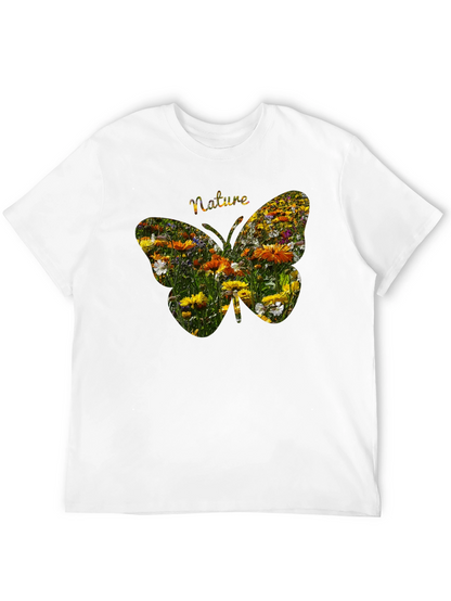 Nature Butterfly Graphic Tee - Black