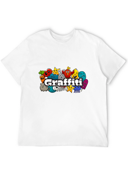 Fun Graffiti Character Black T-Shirt