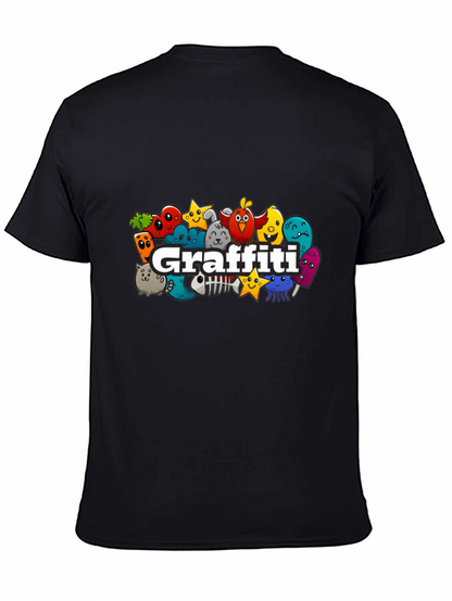 Fun Graffiti Character Black T-Shirt