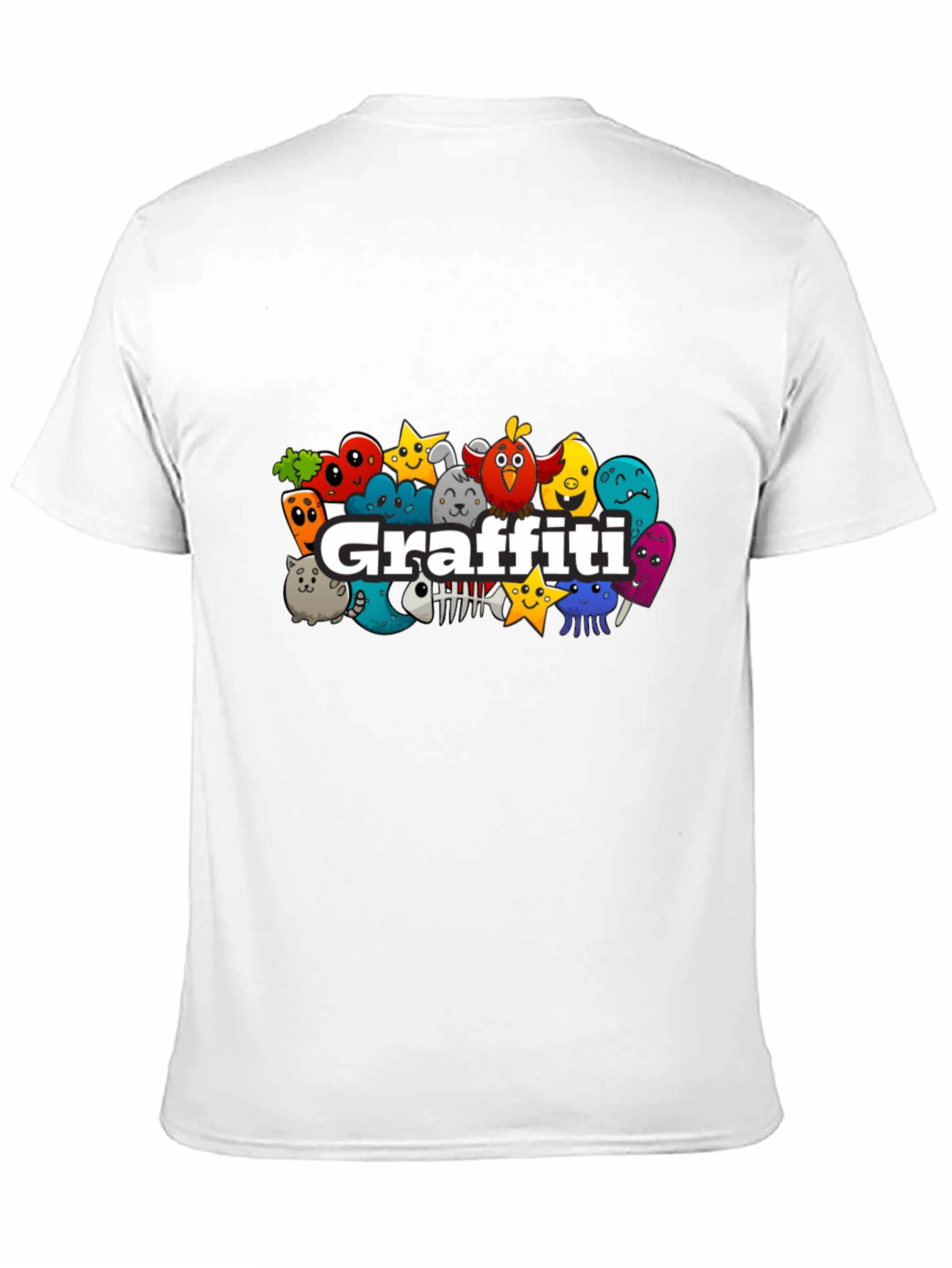 Fun Graffiti Character Black T-Shirt