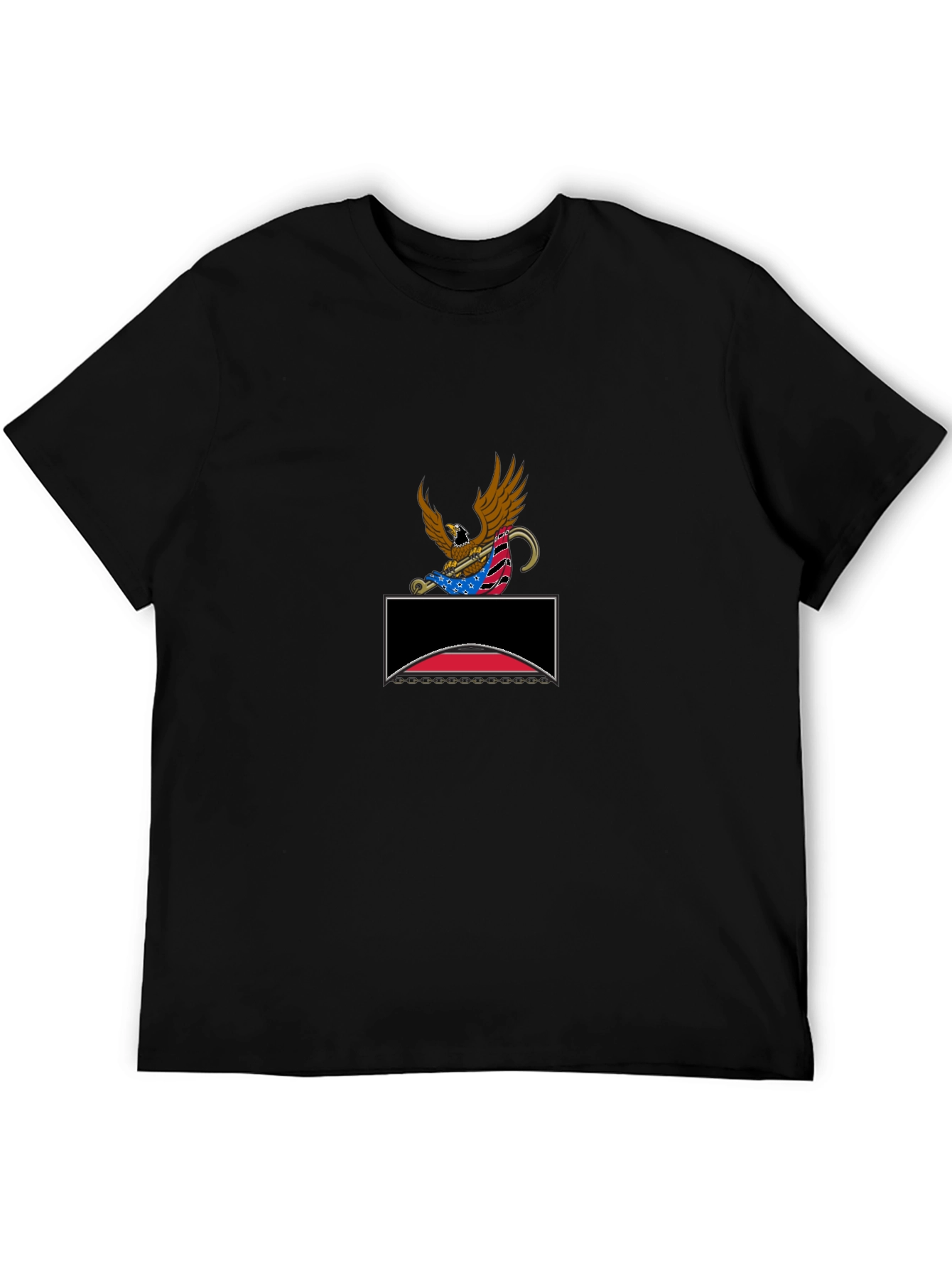 Patriotic Eagle Graphic Tee - Black