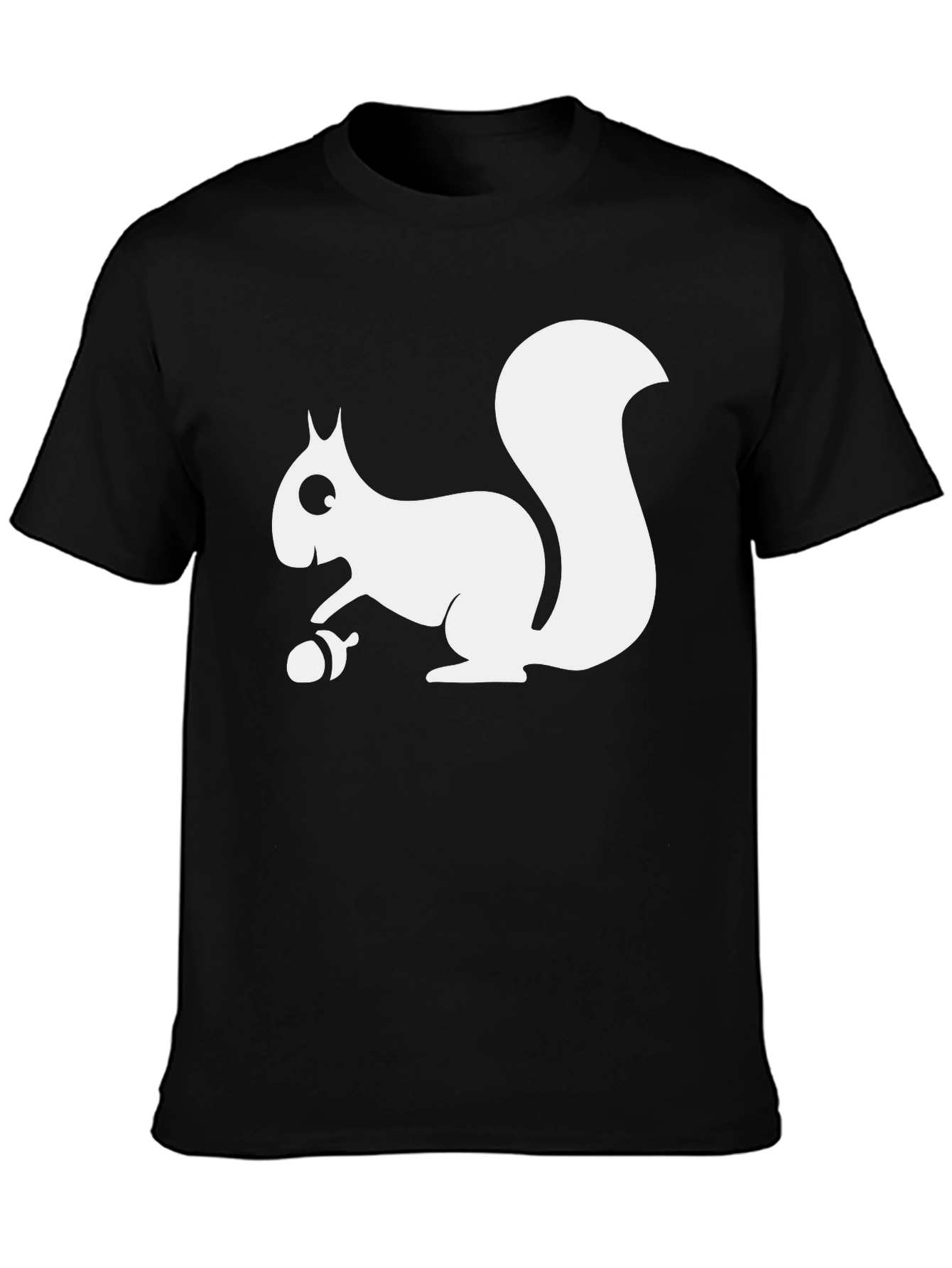 Squirrel Graphic Tee - Black Cotton T-Shirt