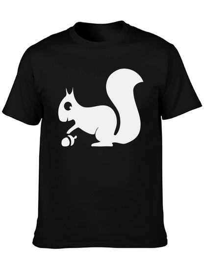 Squirrel Graphic Tee - Black Cotton T-Shirt