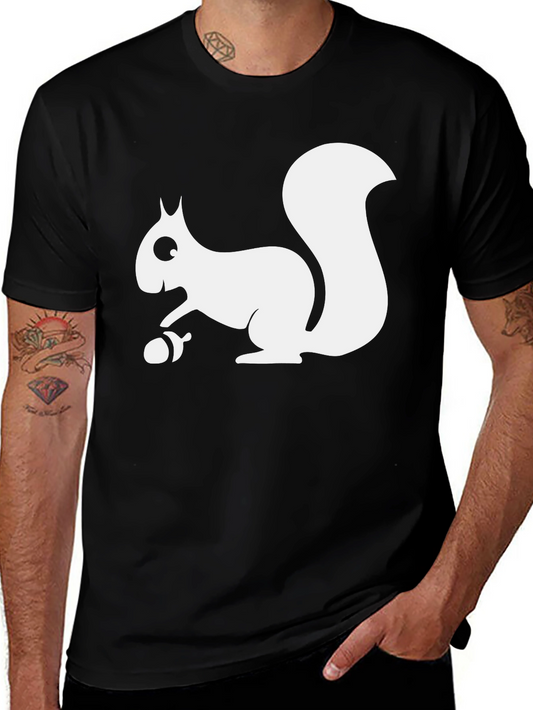 Squirrel Graphic Tee - Black Cotton T-Shirt