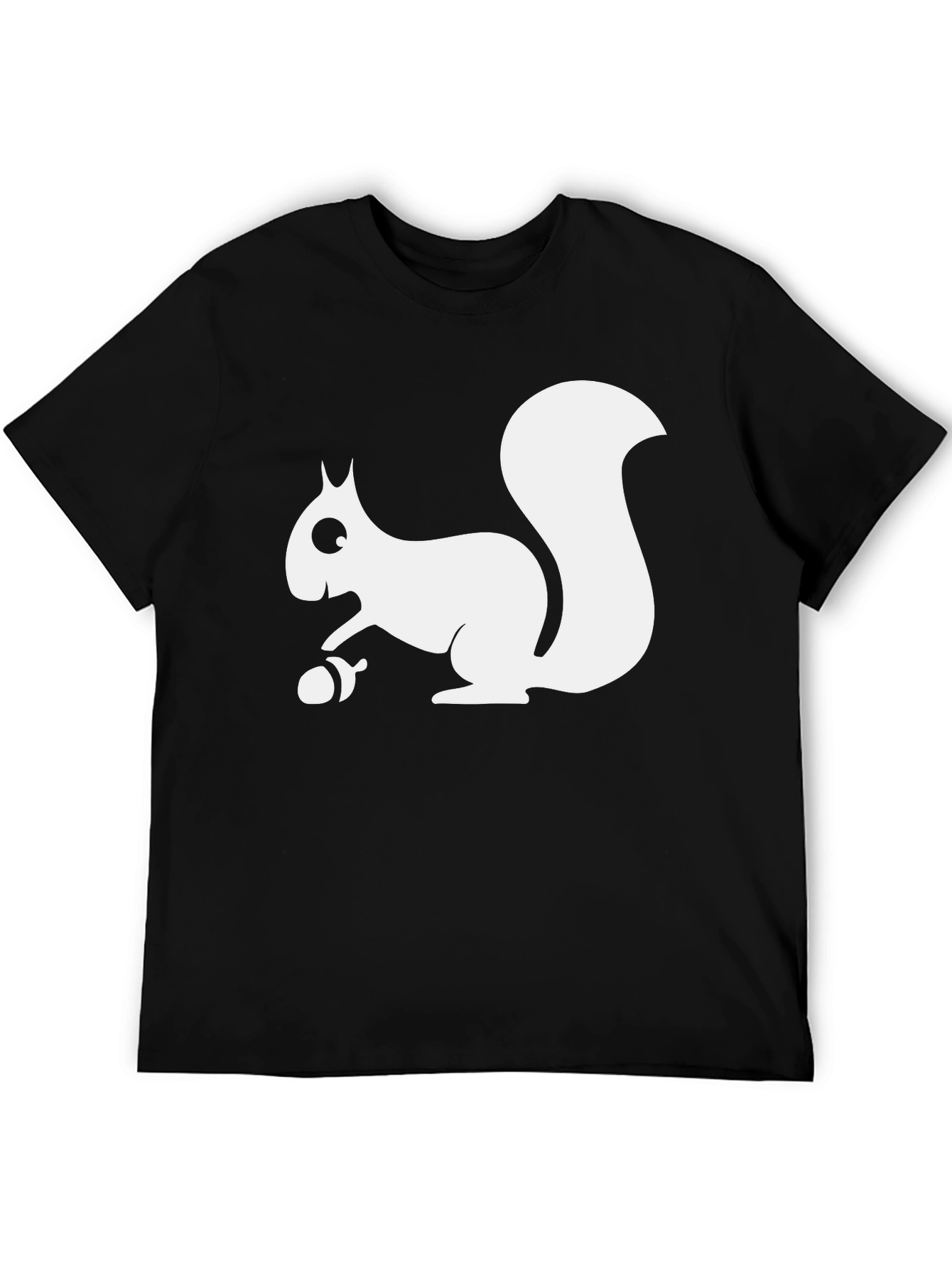 Squirrel Graphic Tee - Black Cotton T-Shirt
