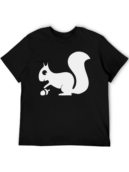 Squirrel Graphic Tee - Black Cotton T-Shirt
