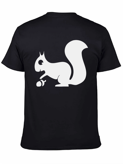 Squirrel Graphic Tee - Black Cotton T-Shirt