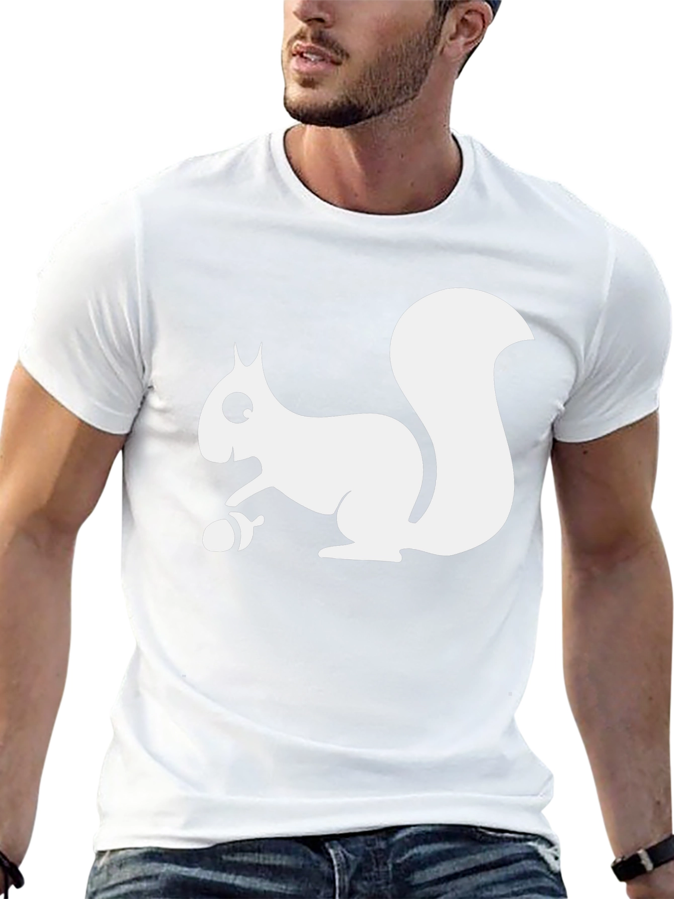 Squirrel Graphic Tee - Black Cotton T-Shirt