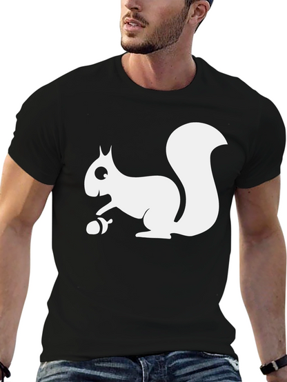 Squirrel Graphic Tee - Black Cotton T-Shirt
