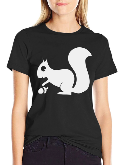 Squirrel Graphic Tee - Black Cotton T-Shirt