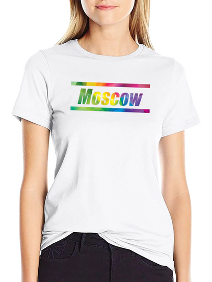 Moscow Rainbow Graphic Tee - Black