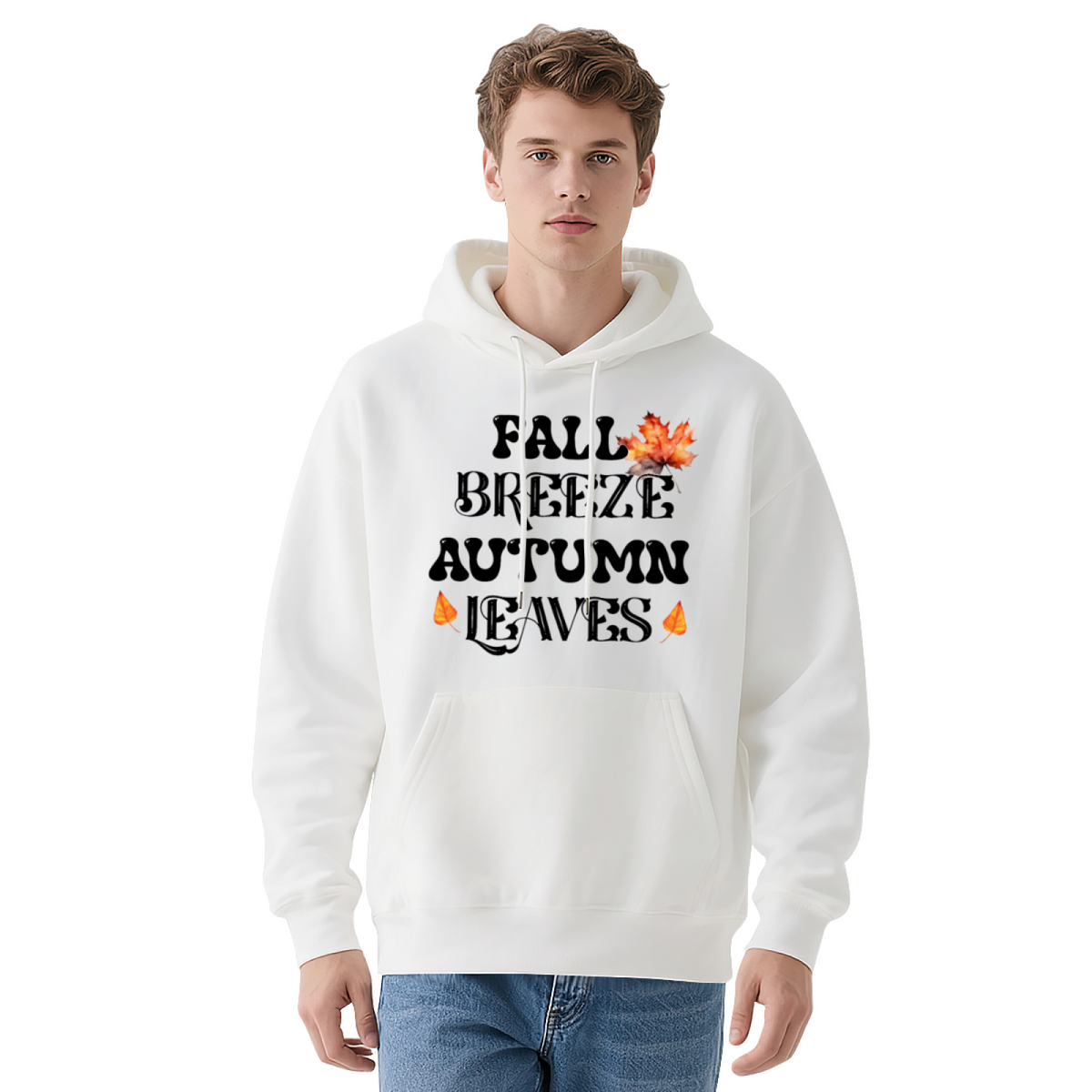 Fall Breeze Autumn Leaves Leaf Print Hoodie