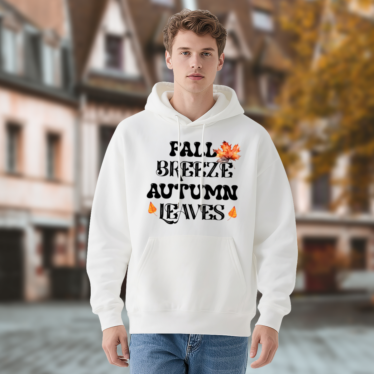 Fall Breeze Autumn Leaves Leaf Print Hoodie