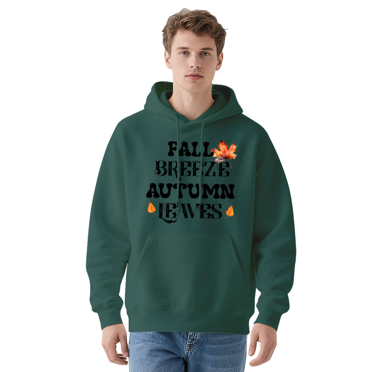 Fall Breeze Autumn Leaves Leaf Print Hoodie