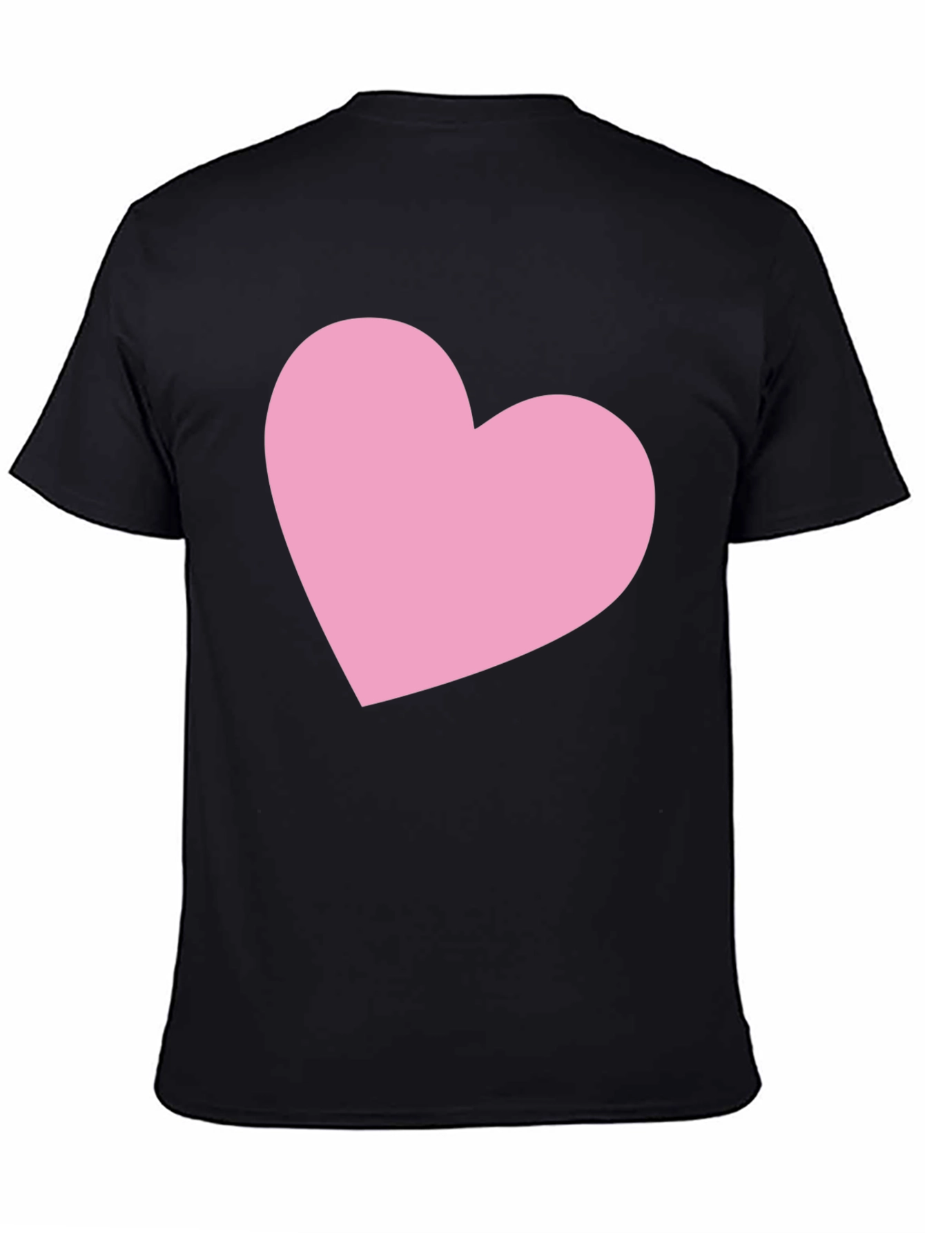 Black T-Shirt with Pink Heart Graphic
