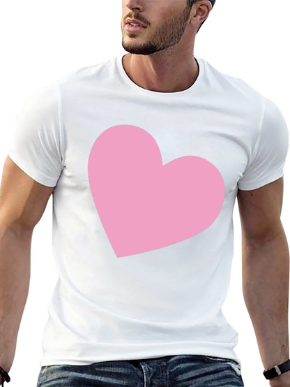 Black T-Shirt with Pink Heart Graphic