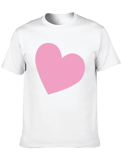 Black T-Shirt with Pink Heart Graphic