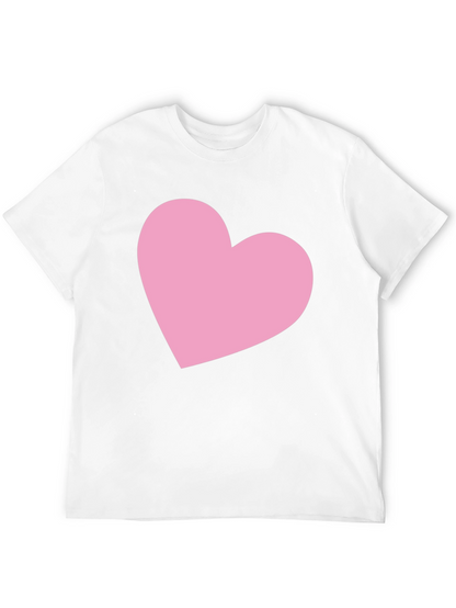 Black T-Shirt with Pink Heart Graphic