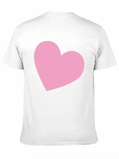 Black T-Shirt with Pink Heart Graphic