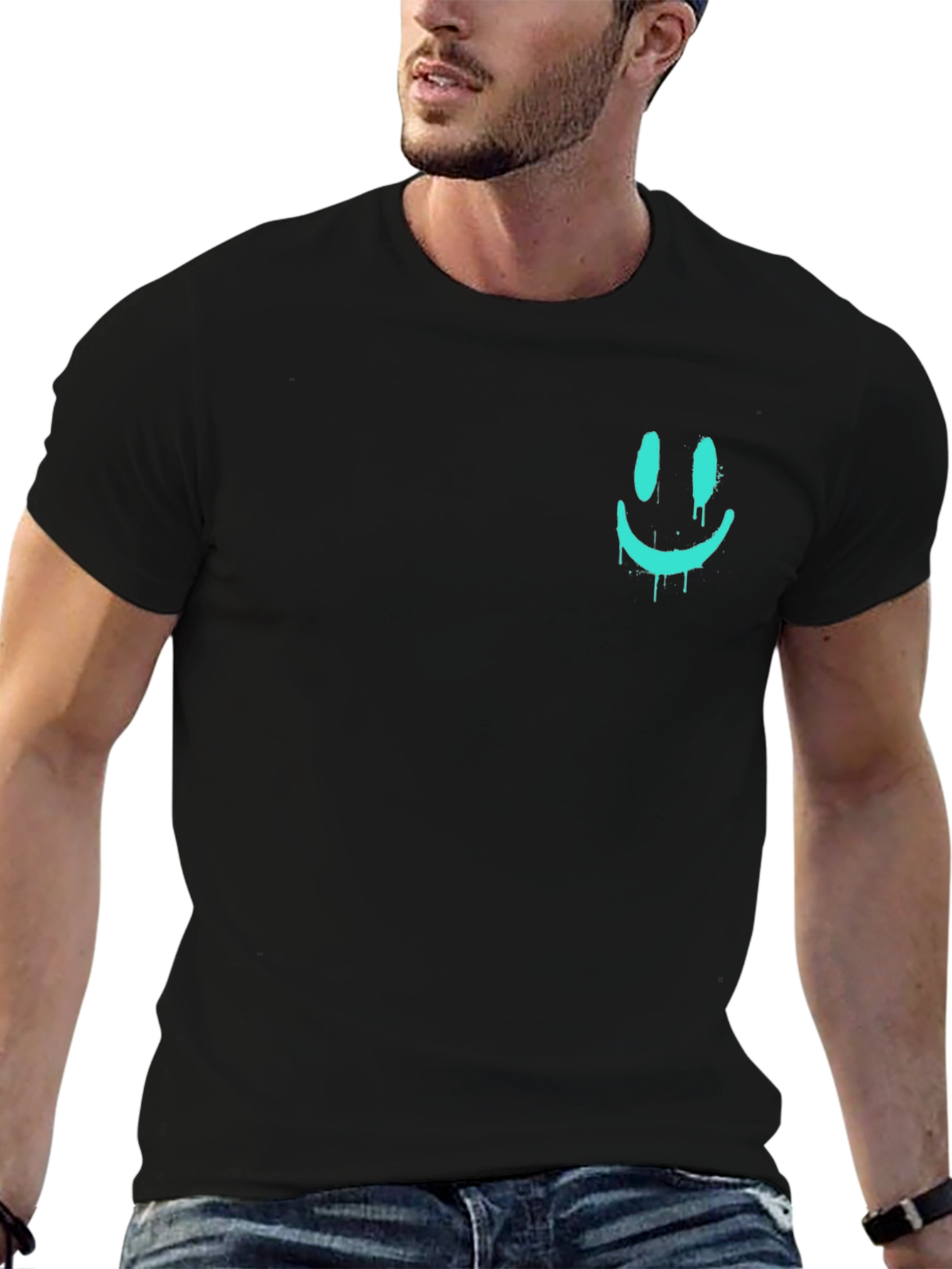 Cool Dripping Smiley Face Graphic Tee