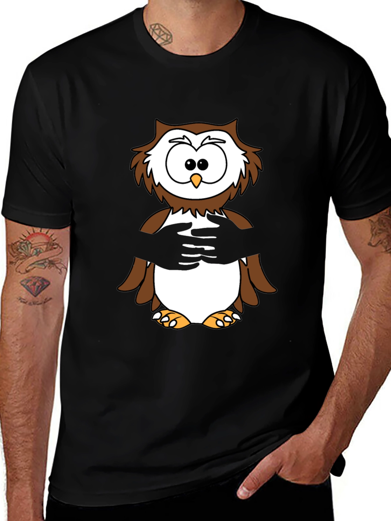 Owl Hug T-Shirt -  Cozy & Fun Design