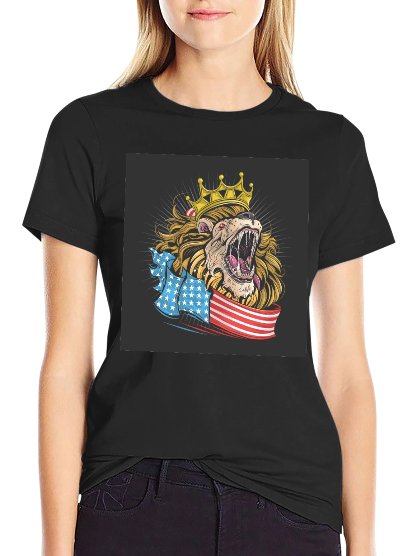 Lion King USA Flag Graphic T-Shirt