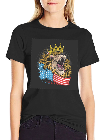 Lion King USA Flag Graphic T-Shirt