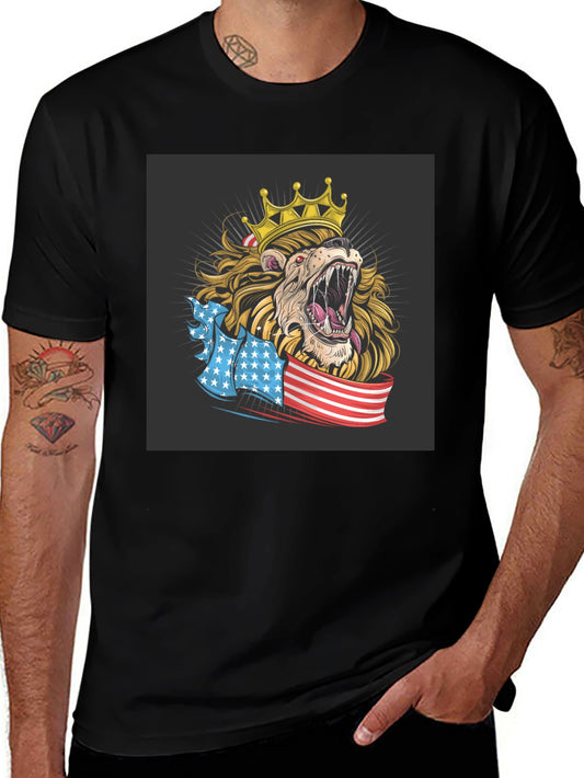 Lion King USA Flag Graphic T-Shirt