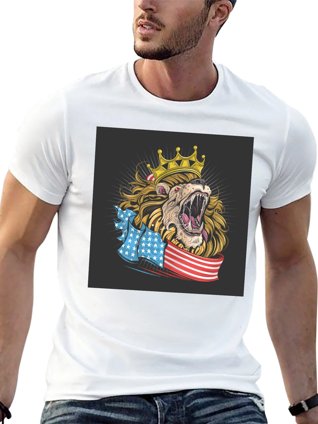 Lion King USA Flag Graphic T-Shirt