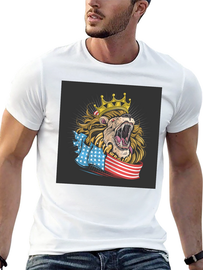Lion King USA Flag Graphic T-Shirt