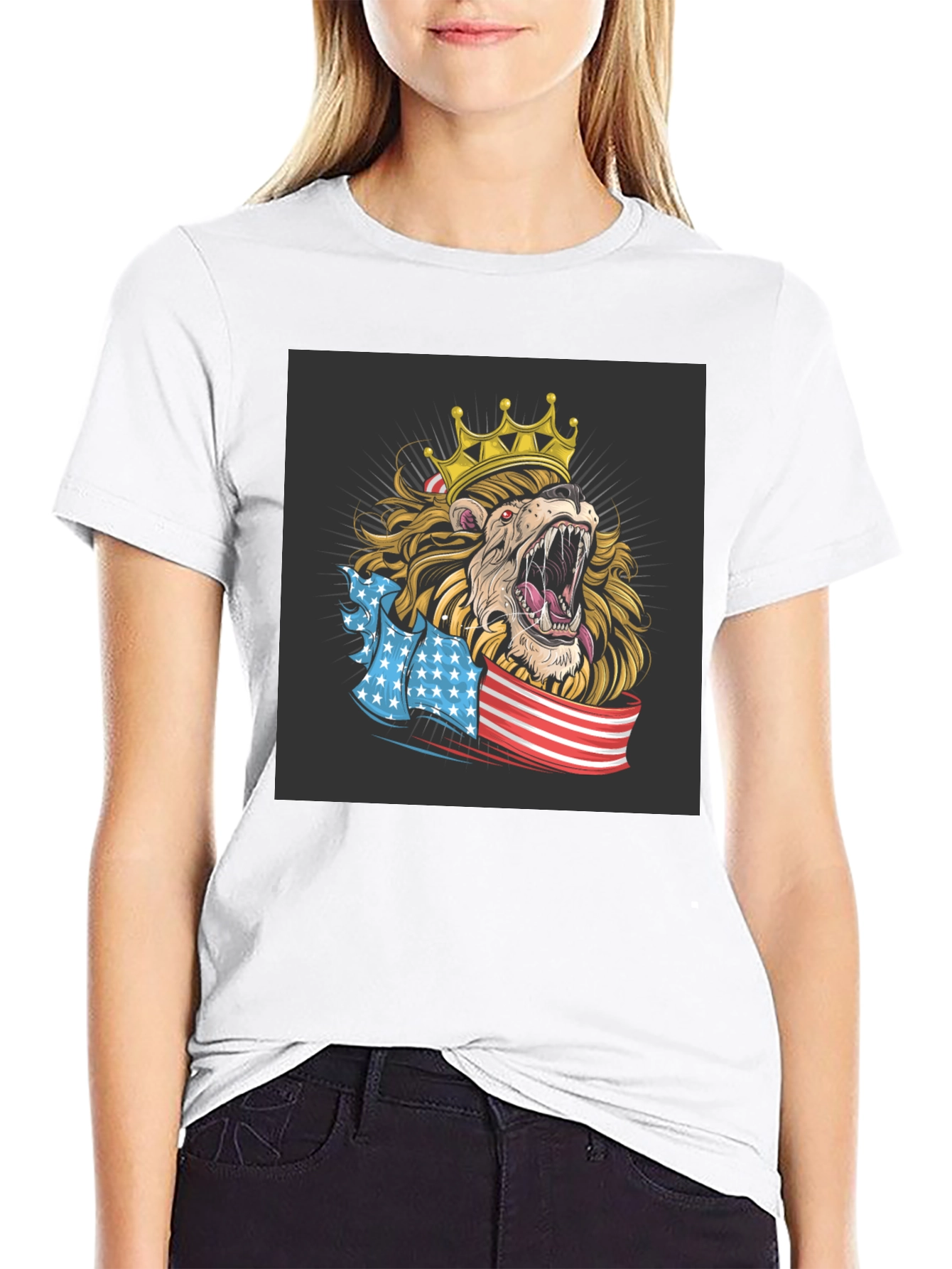 Lion King USA Flag Graphic T-Shirt