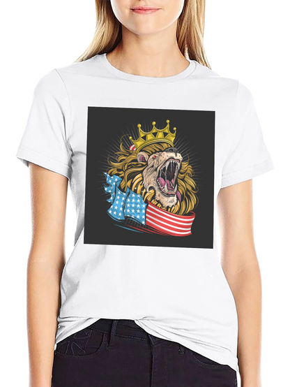 Lion King USA Flag Graphic T-Shirt