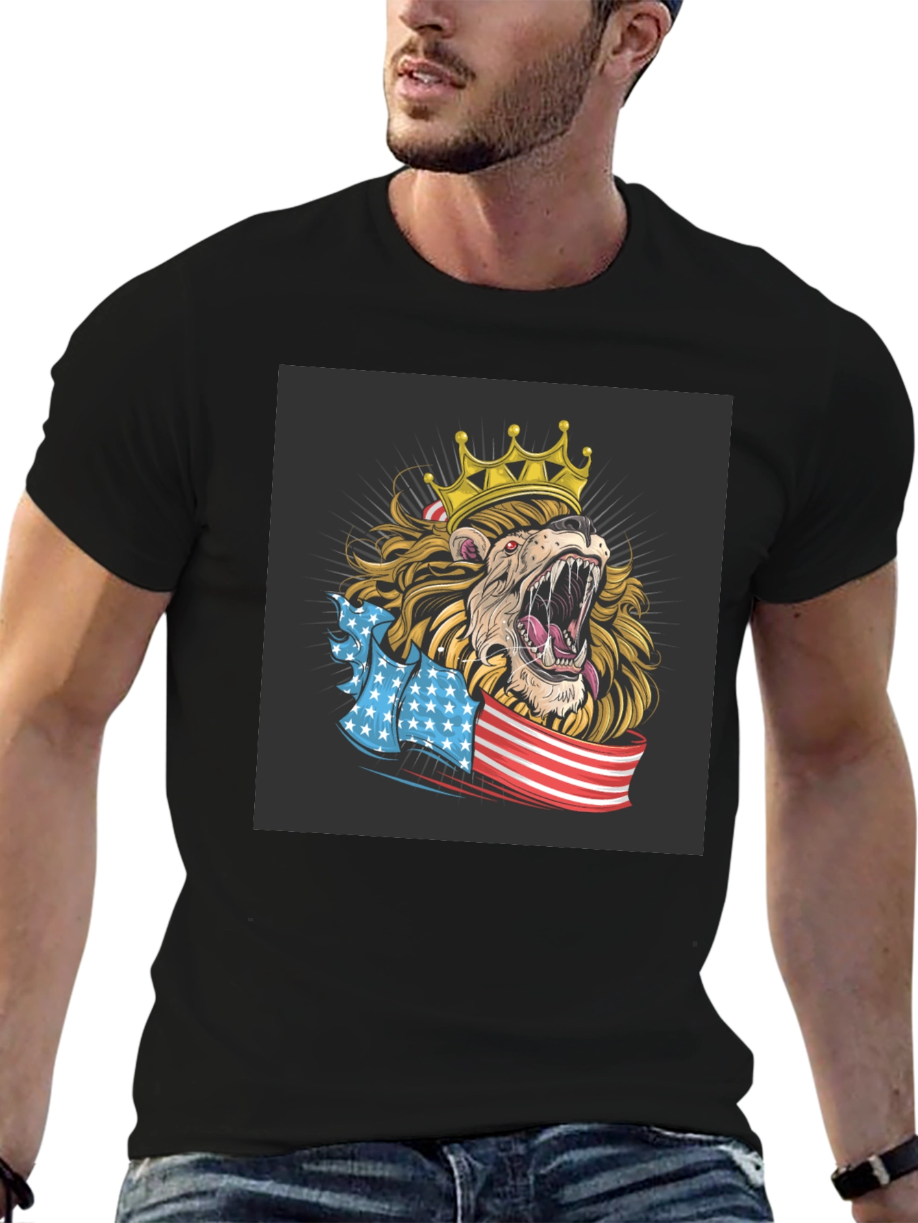 Lion King USA Flag Graphic T-Shirt