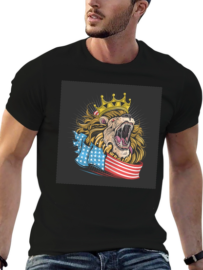 Lion King USA Flag Graphic T-Shirt