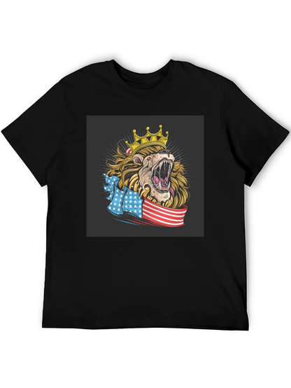 Lion King USA Flag Graphic T-Shirt