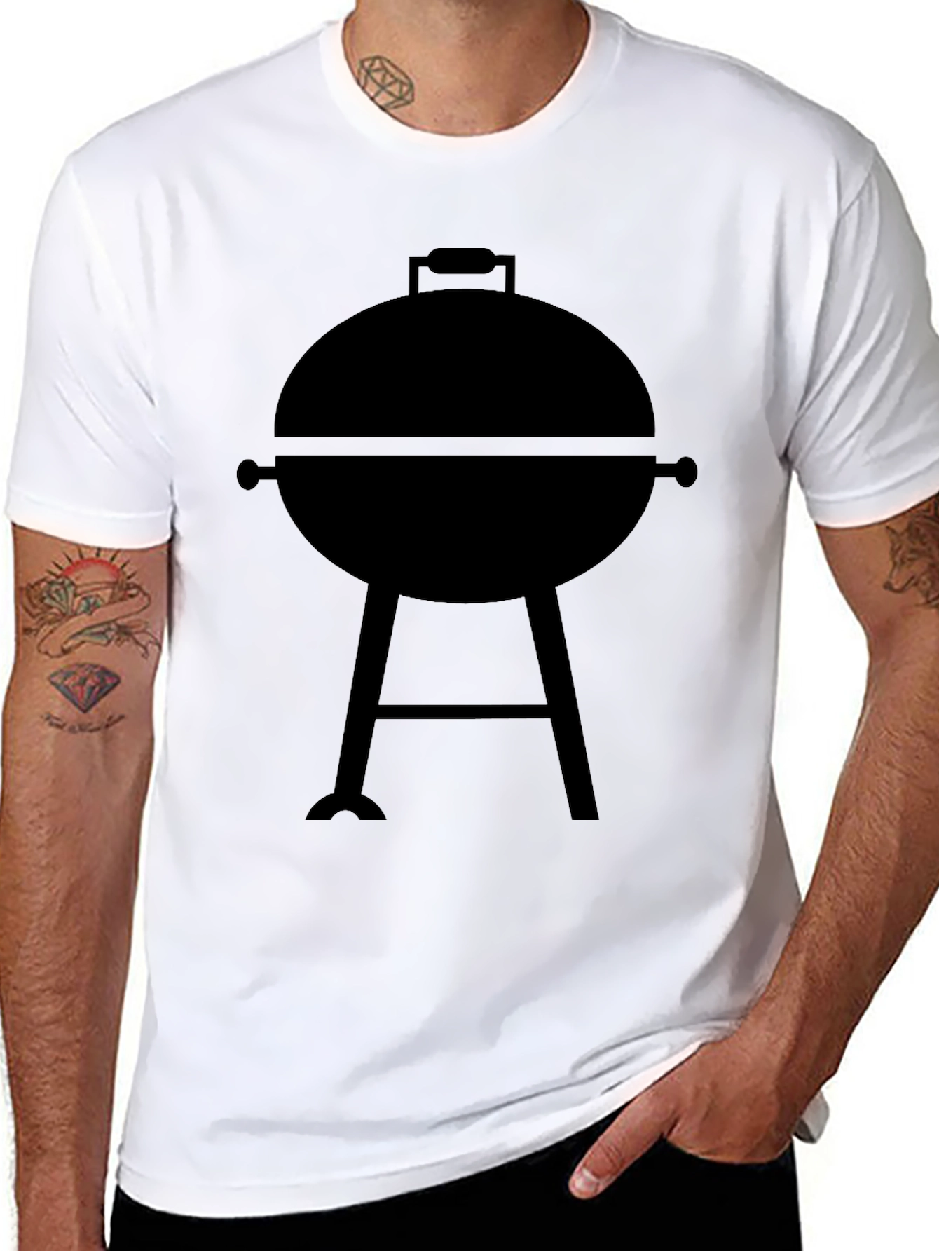 BBQ Grill Graphic Tee - Casual Black T-Shirt