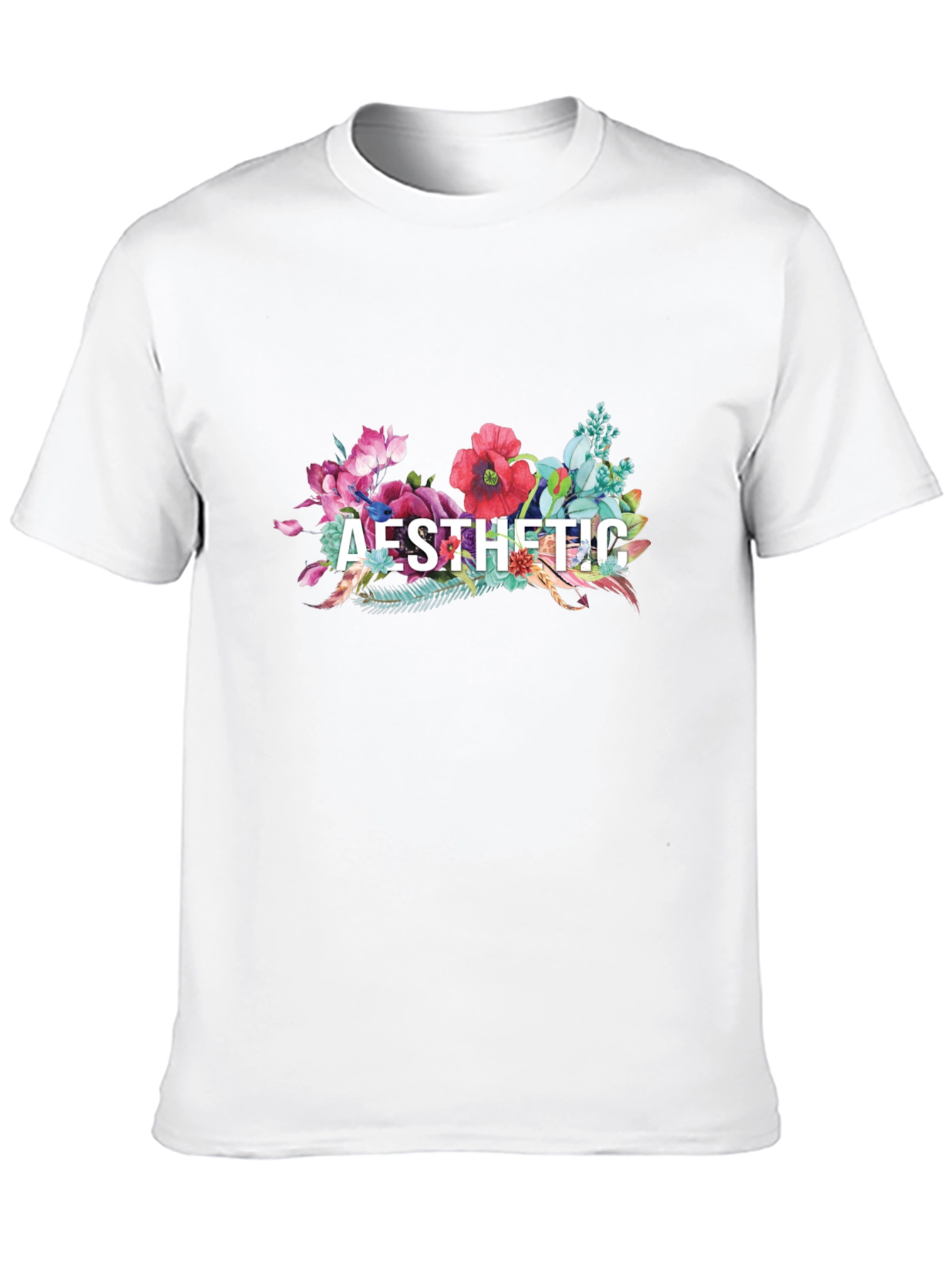 Aesthetic Floral Graphic Tee - Black