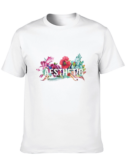 Aesthetic Floral Graphic Tee - Black