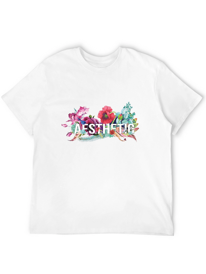 Aesthetic Floral Graphic Tee - Black